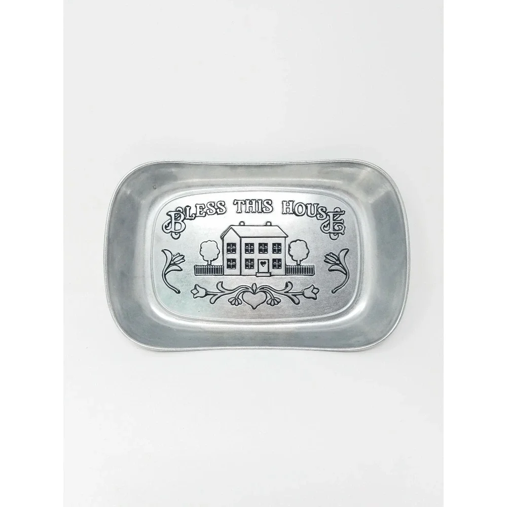 Vintage Wilton Armetale pewter metal bread tray 